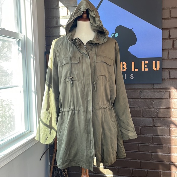 Eileen Fisher Polished Tencel Hooded Anorak Jacket - Picture 5 of 10